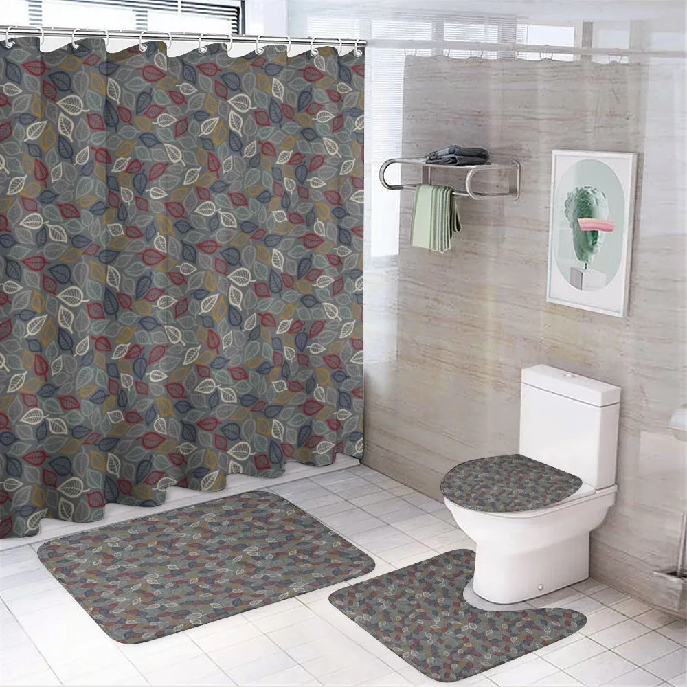 Faded Toned Leaves Art — 4-Piece Bathroom Set preview