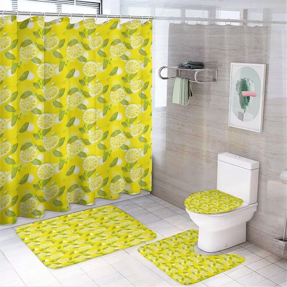Fresh Lemons with Leaves — 4-Piece Bathroom Set preview