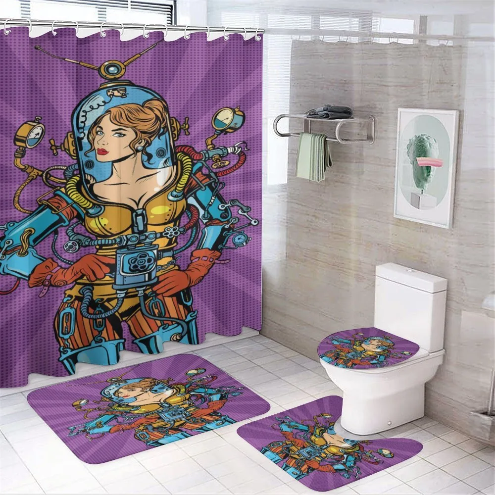 Futuristic Sci-Fi Woman — 4-Piece Bathroom Set preview