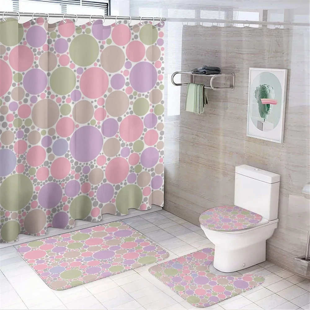 Geometric Polka Dots — 4-Piece Bathroom Set preview