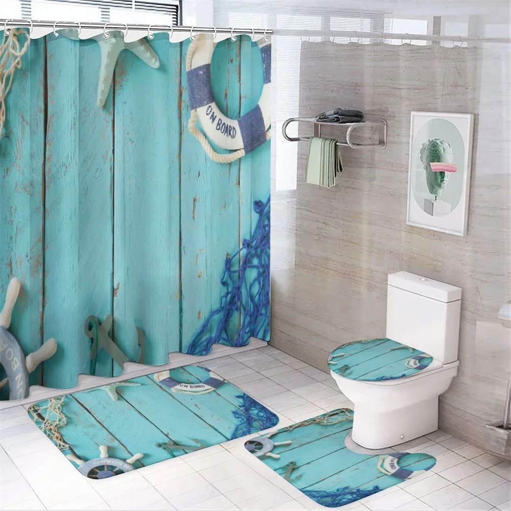 Nautical Ocean Scenery — 4-Piece Bathroom Set preview