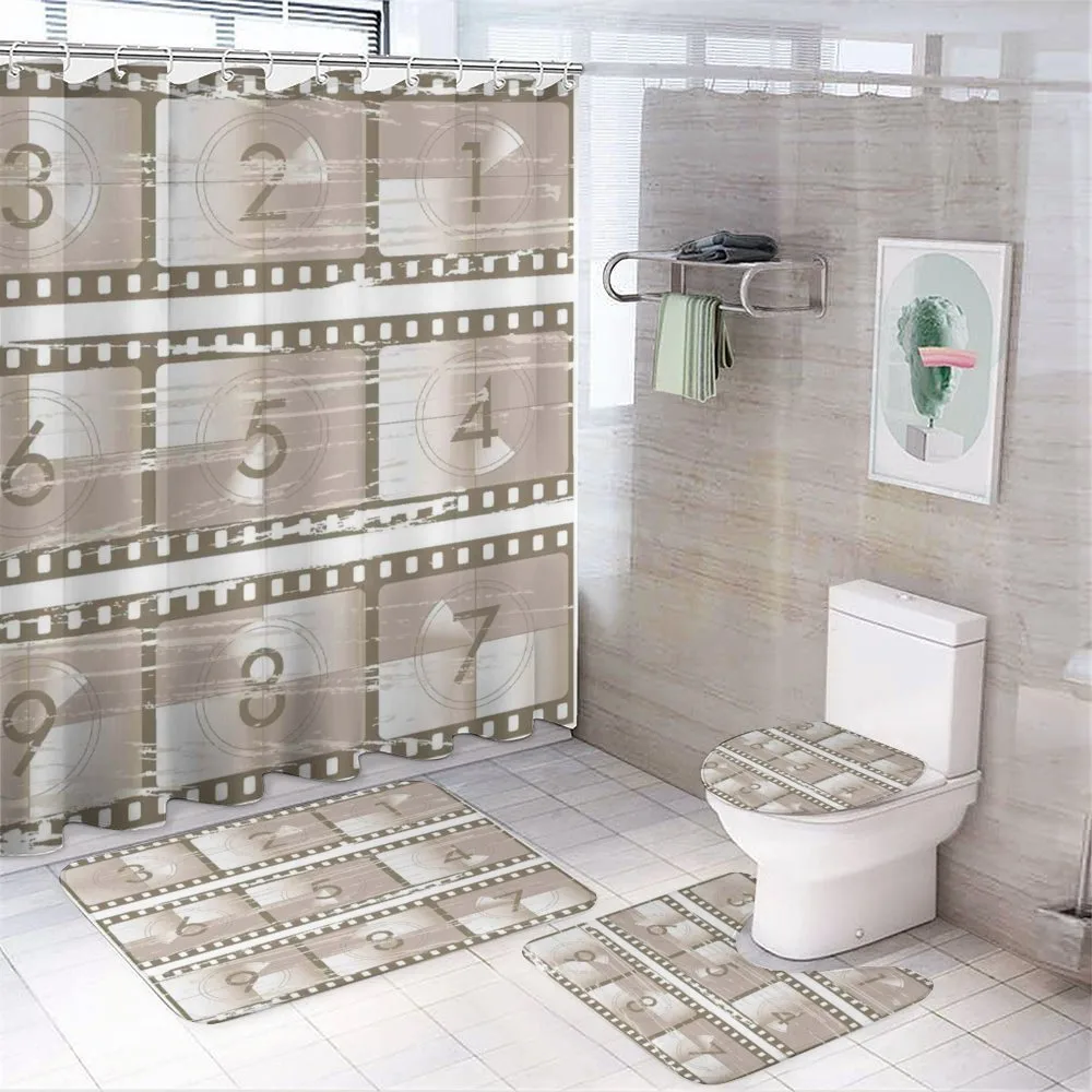 Numbers on a Film Strip — 4-Piece Bathroom Set preview
