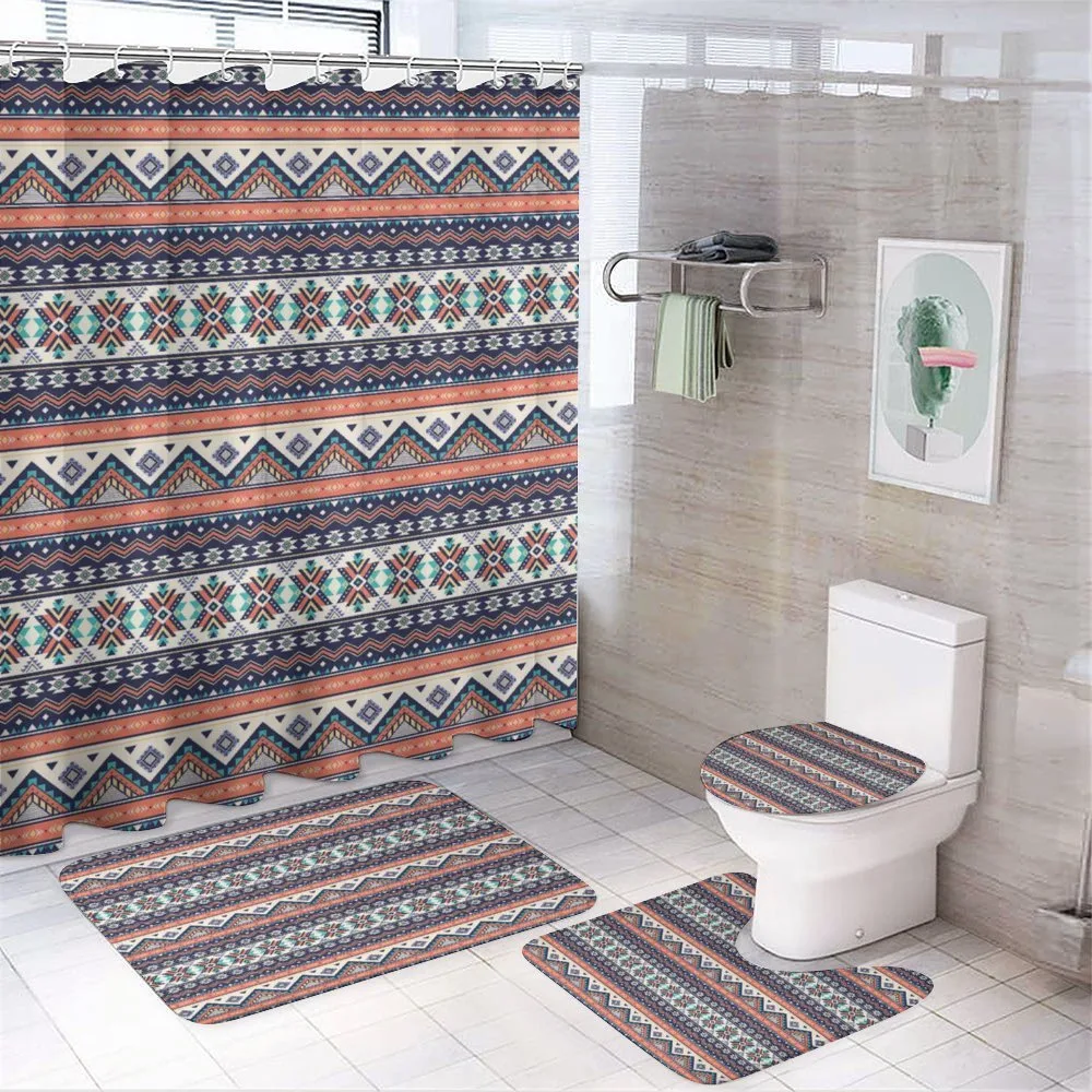 Oriental Zigzags and Lines — 4-Piece Bathroom Set preview