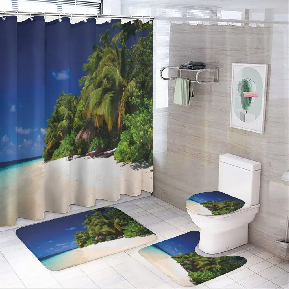 Sandy Coastline Surreal — 4-Piece Bathroom Set preview