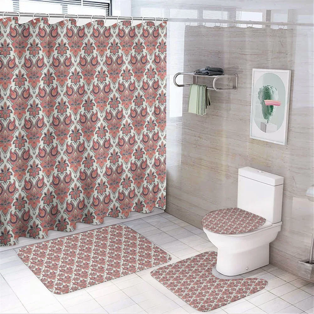 Swirled Leaves of Lotus — 4-Piece Bathroom Set preview