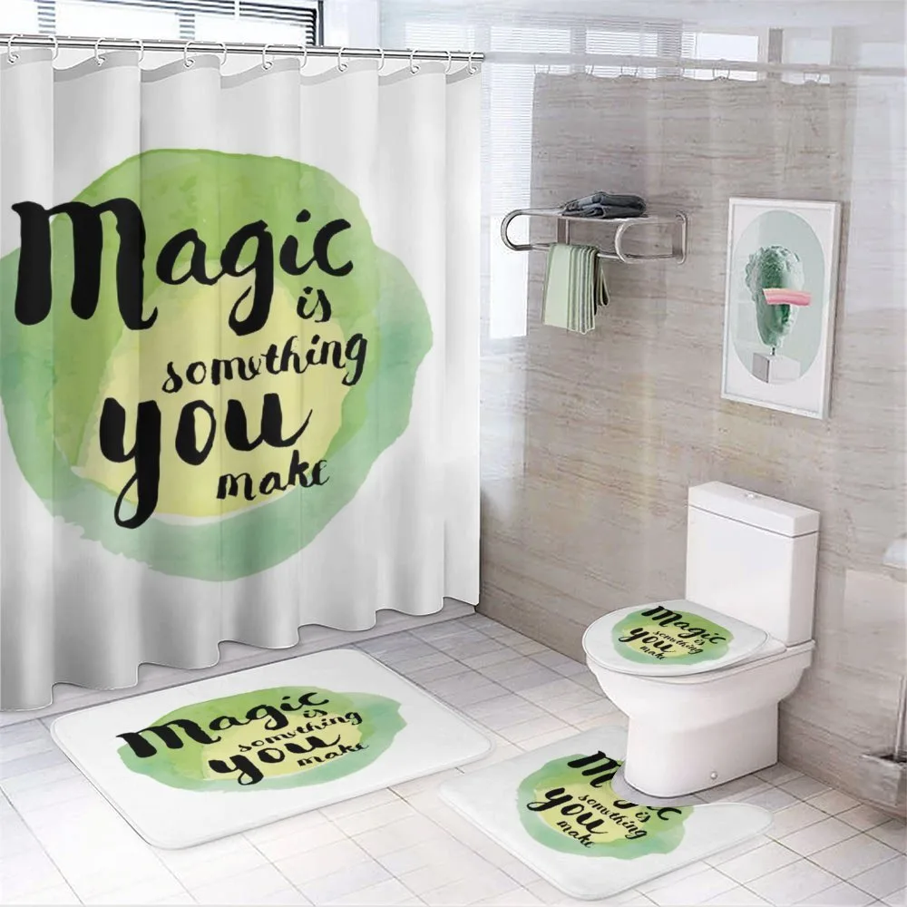 Watercolor Inspirational Art — 4-Piece Bathroom Set preview