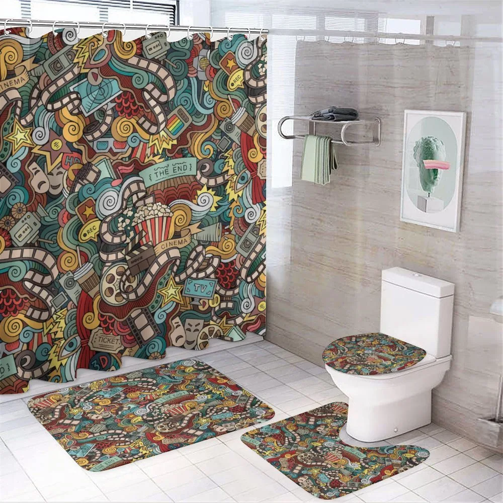 Cinema Items Popcorn 4-Piece Bathroom Set product video