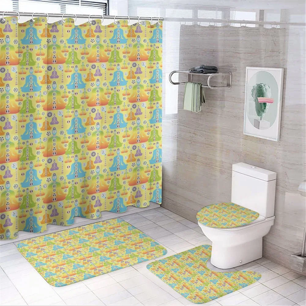 Colorful Meditaiton Man — 4-Piece Bathroom Set preview
