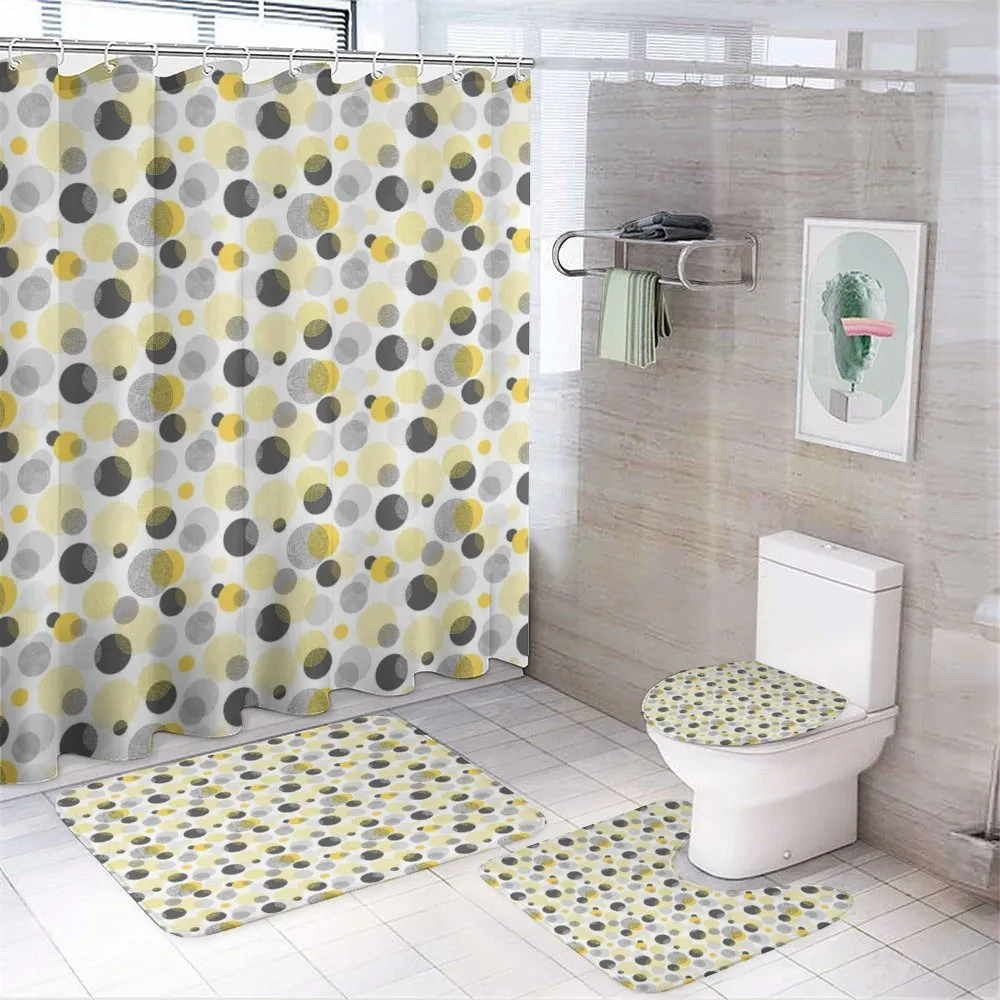 Contemporary Dotted Ovals — 4-Piece Bathroom Set preview