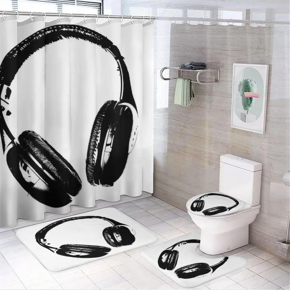 Grunge Headphones Fun — 4-Piece Bathroom Set preview