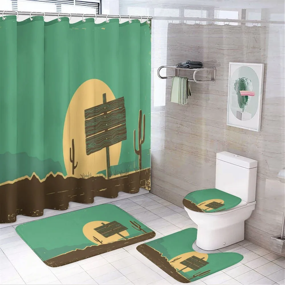 Grungy Desert Landscape — 4-Piece Bathroom Set preview