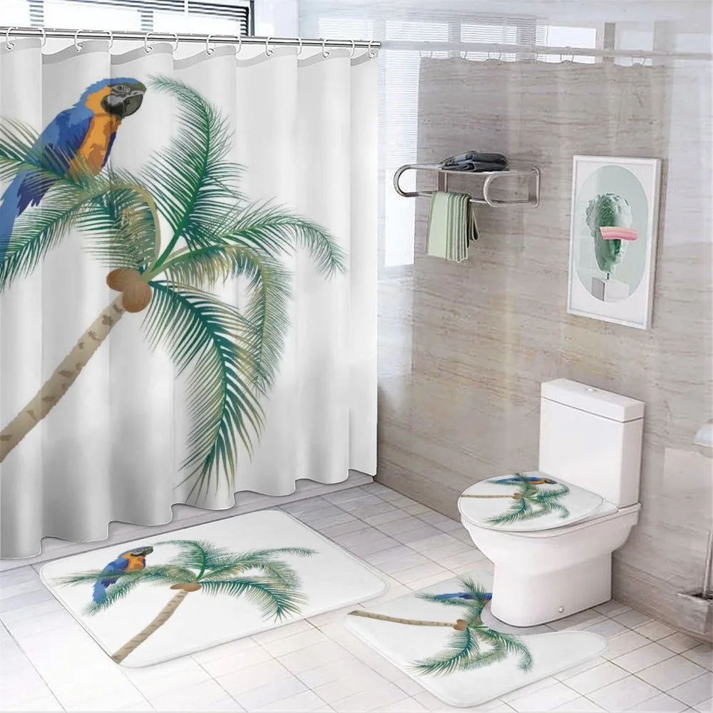 Parrot Coconut Palms 4-Piece Bathroom Set product video