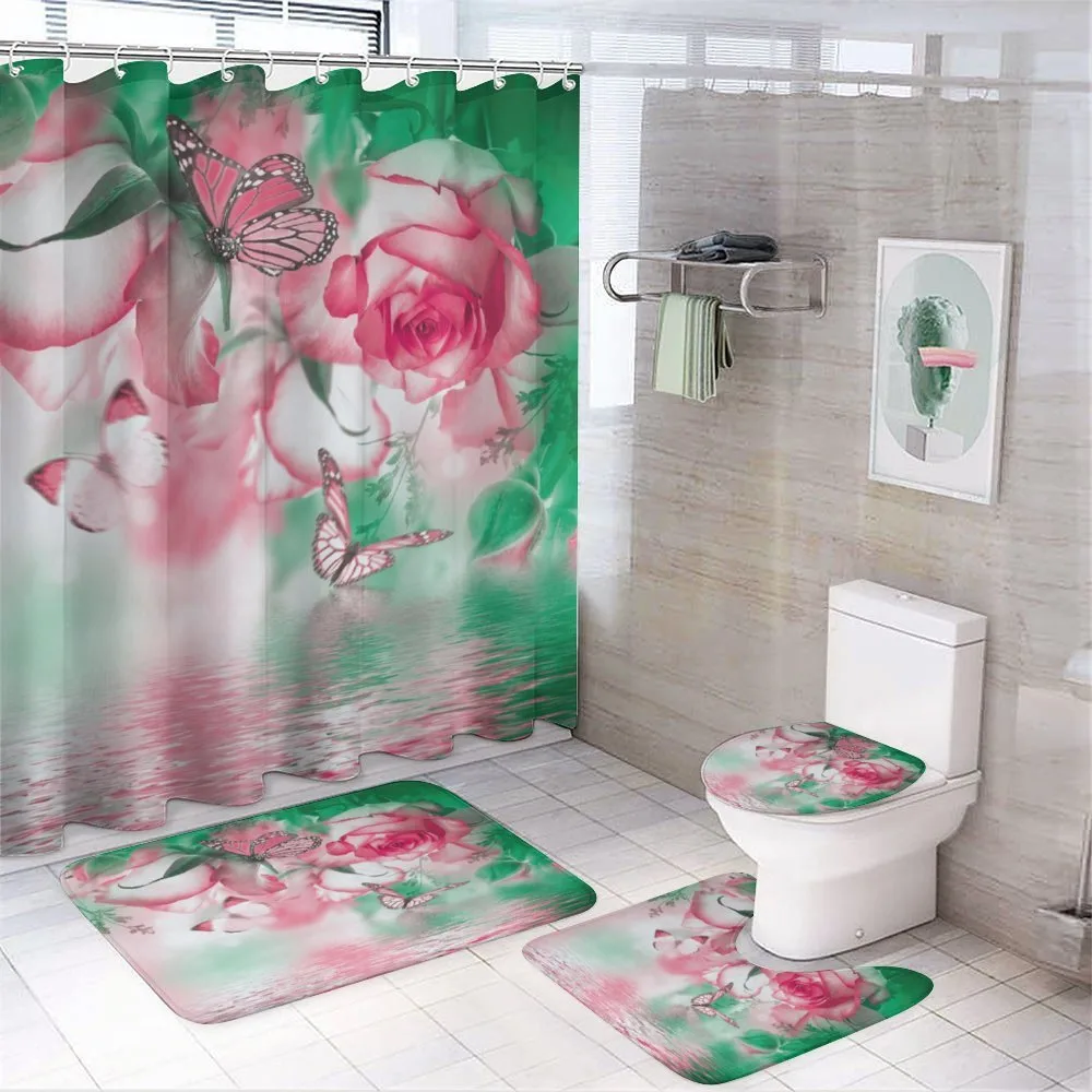 Rose Petals Butterfly — 4-Piece Bathroom Set preview
