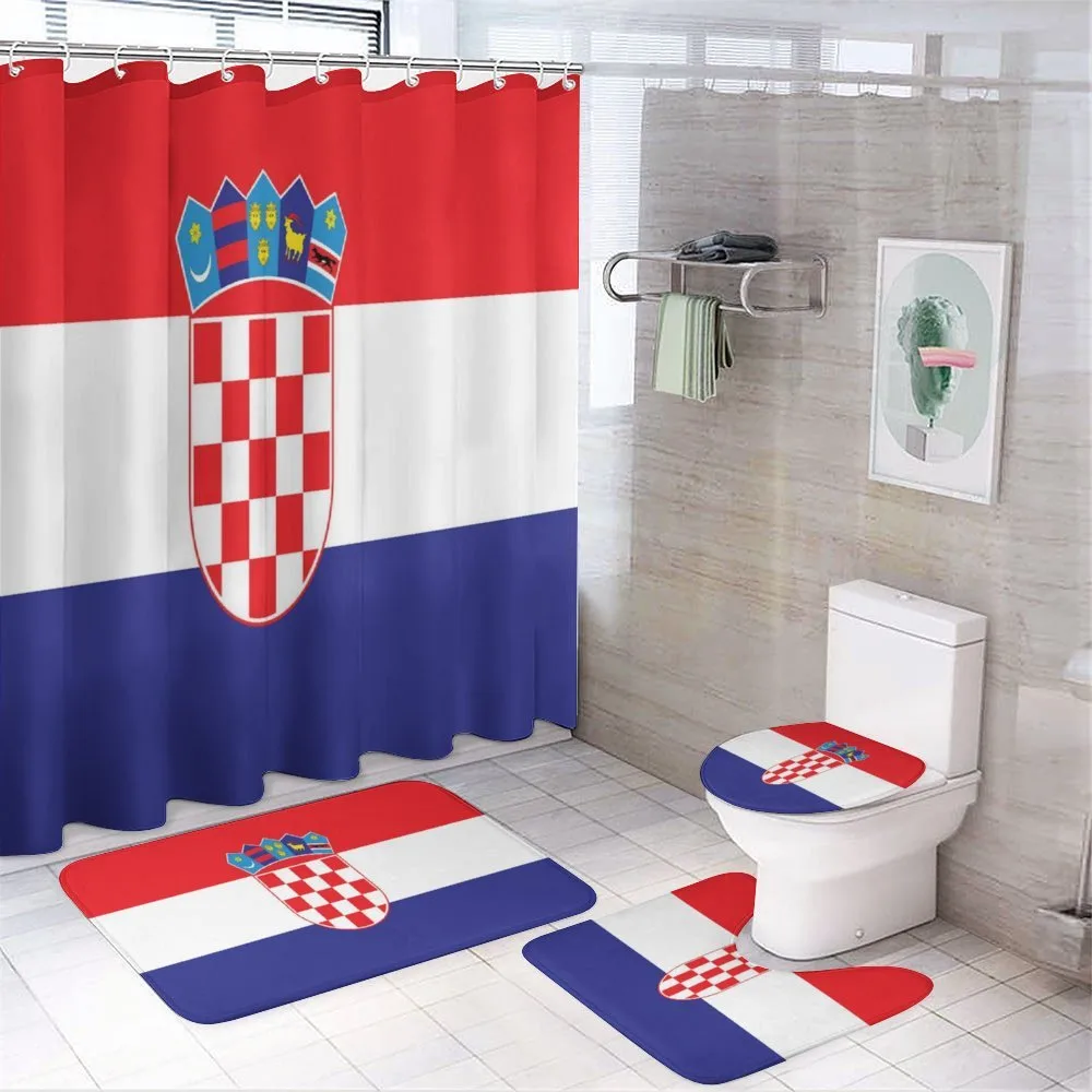 Simple Design Flag Print — 4-Piece Bathroom Set preview