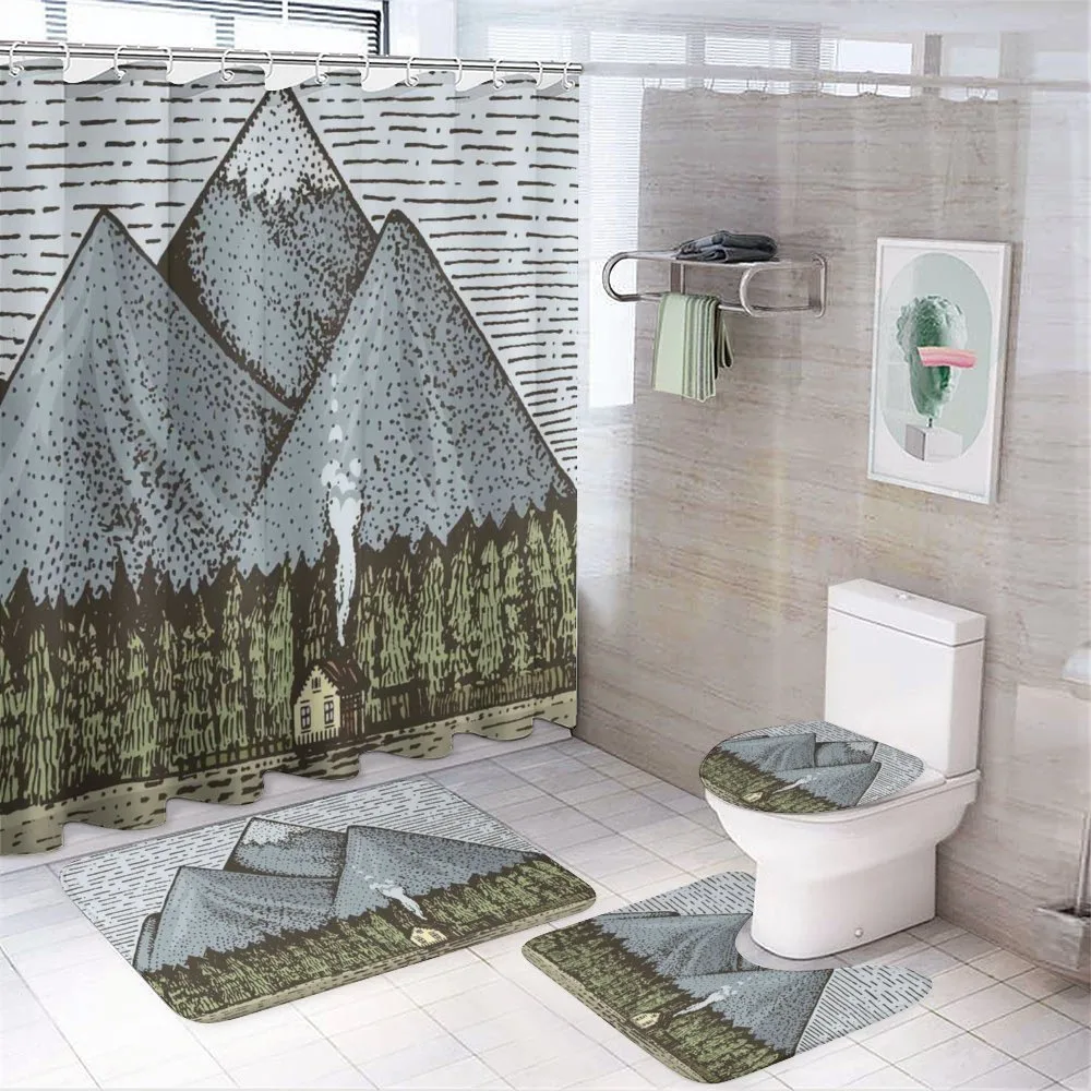 Sketchy Countryside — 4-Piece Bathroom Set preview
