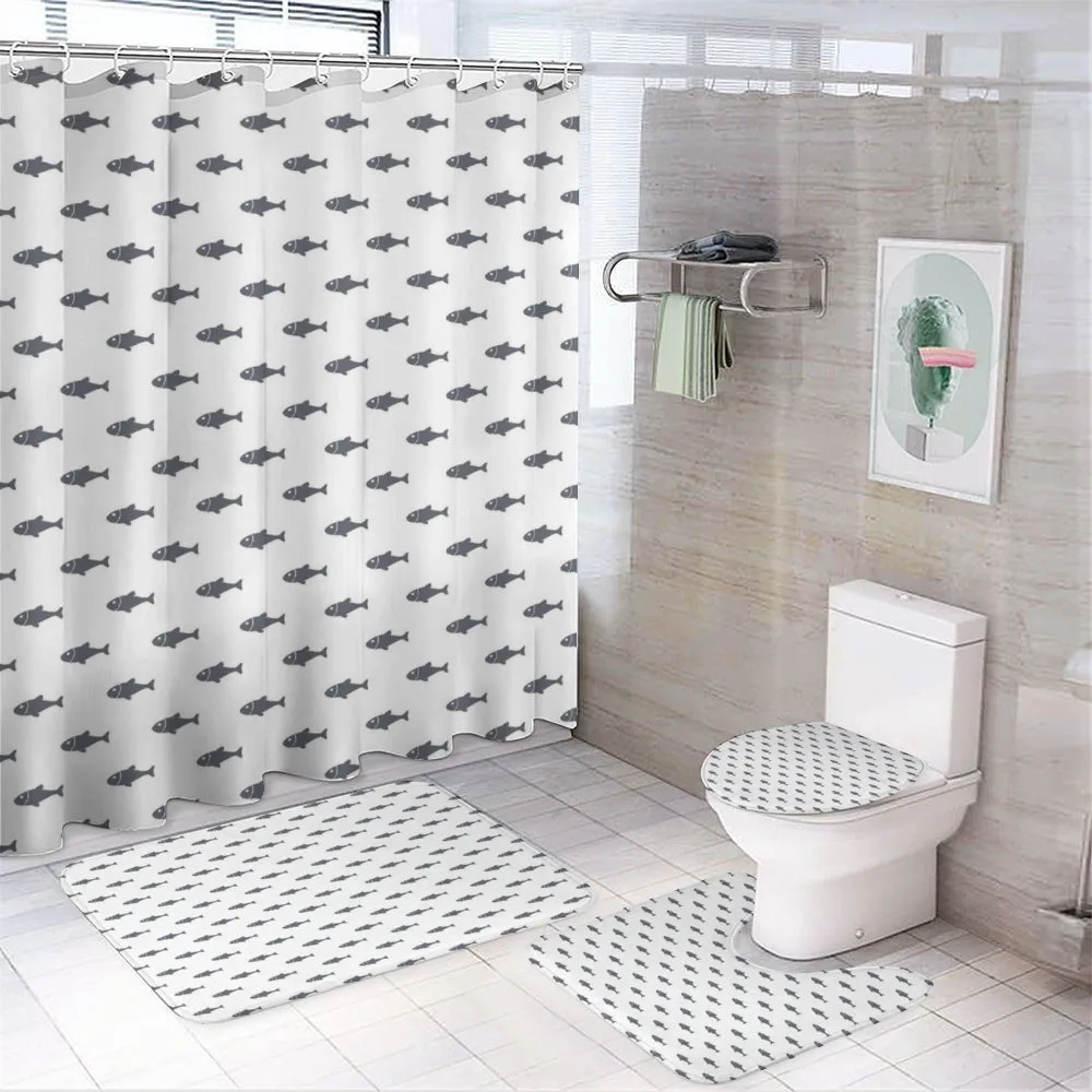 Sketchy Schoal of Fish — 4-Piece Bathroom Set preview