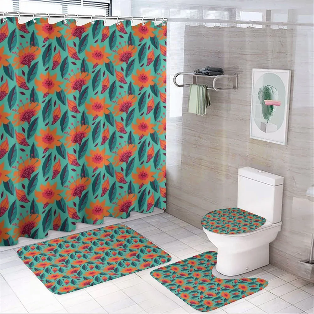 Vibrant Floral Art — 4-Piece Bathroom Set preview