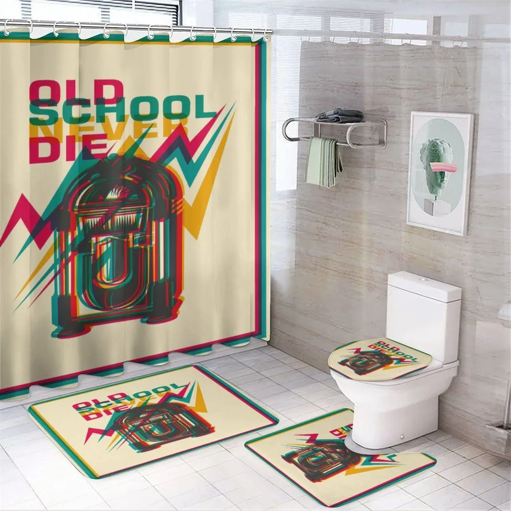 Antique Radio Words — 4-Piece Bathroom Set preview