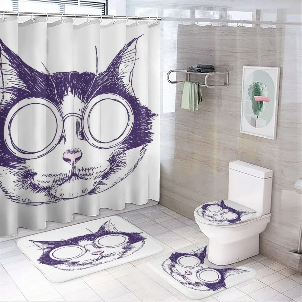 Funny Cool Pet Sunglasses — 4-Piece Bathroom Set preview