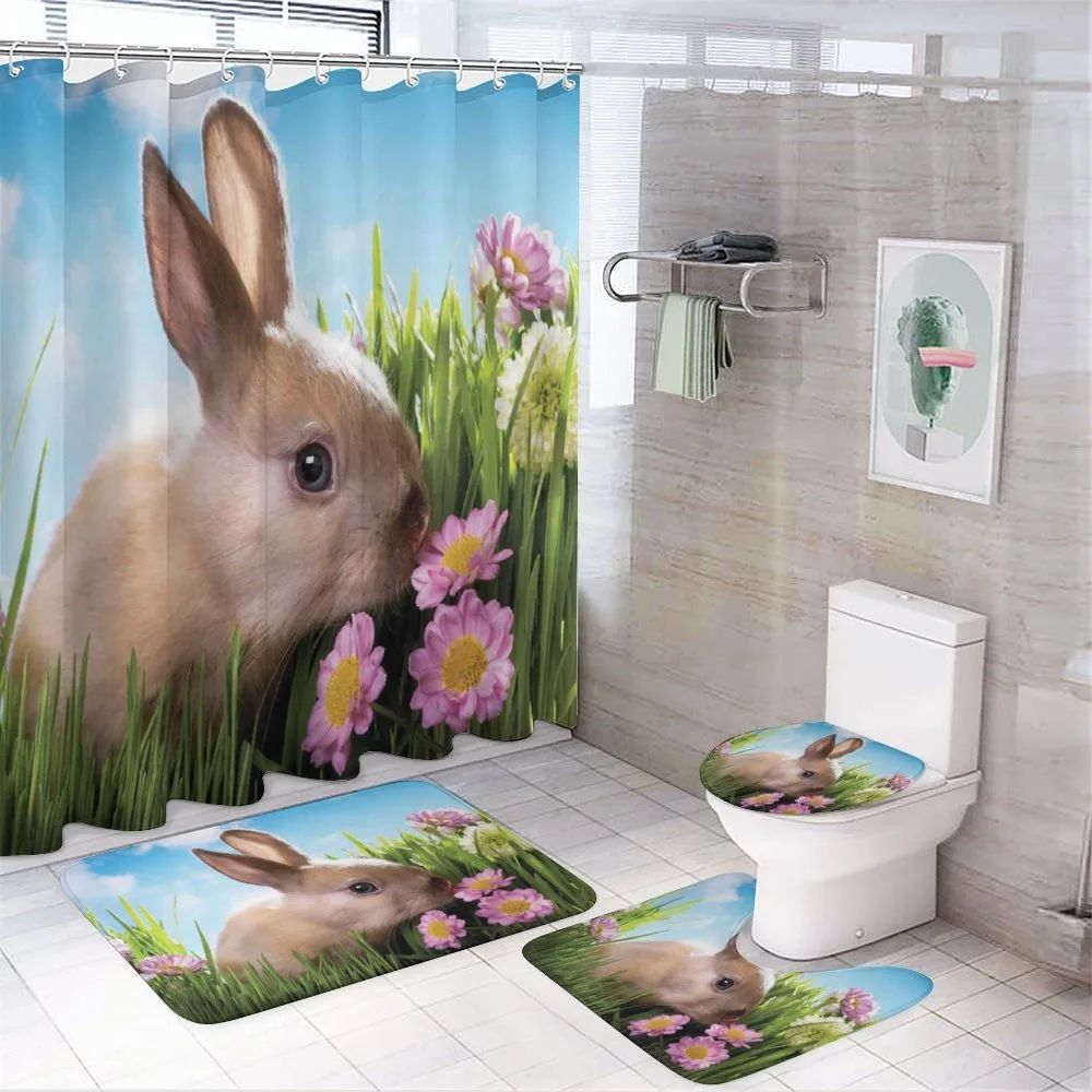 Grass and Spring Flowers — 4-Piece Bathroom Set preview