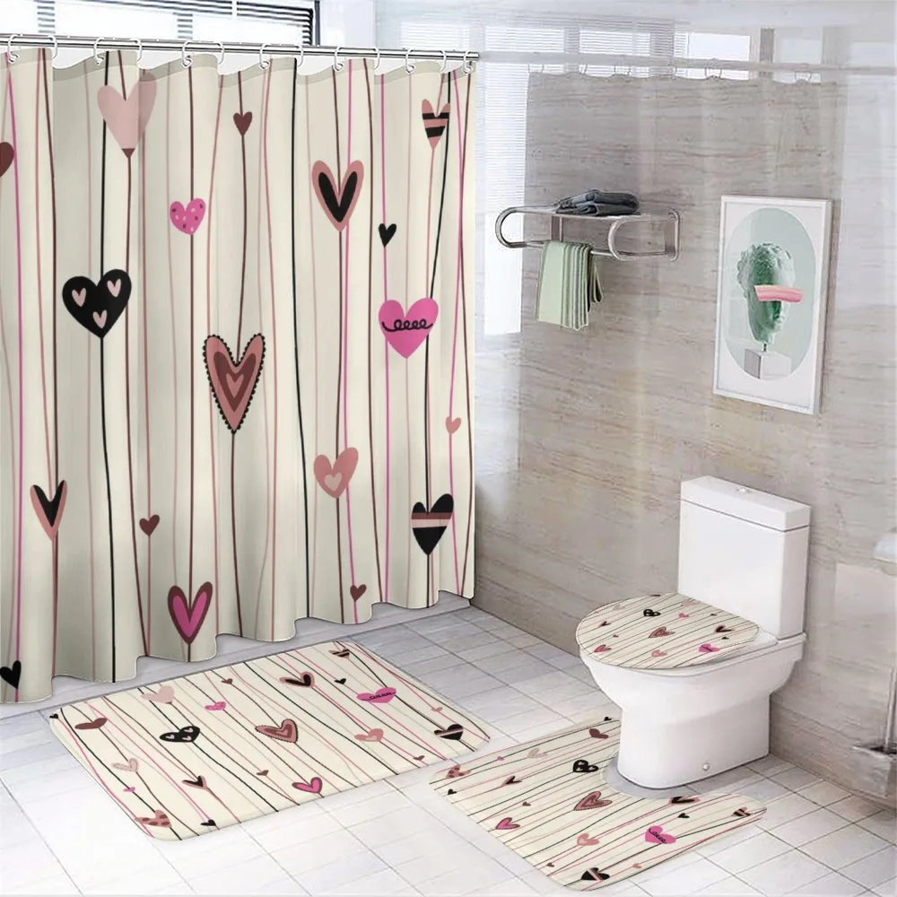 Heart Love Theme — 4-Piece Bathroom Set preview