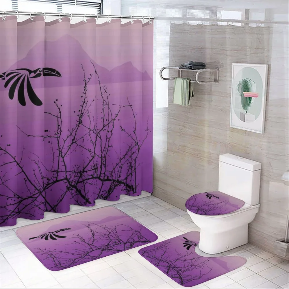 Hornbill Silhouette — 4-Piece Bathroom Set preview