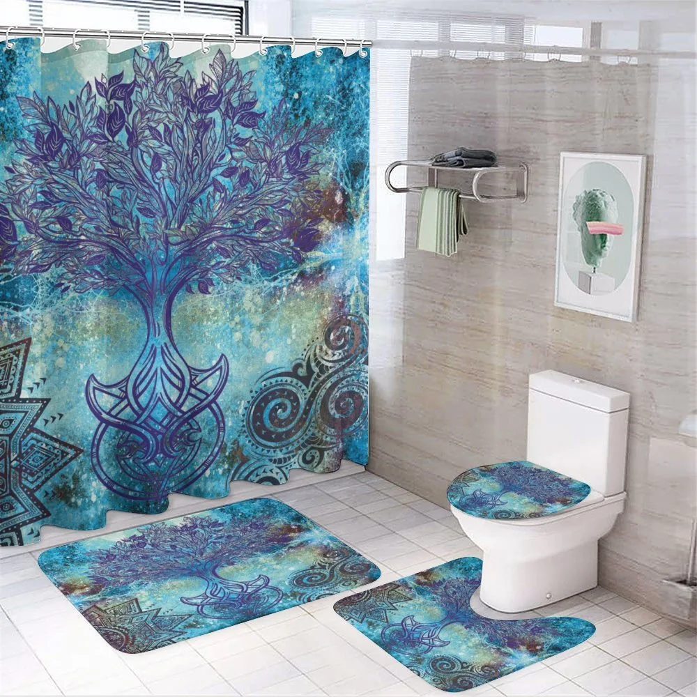 Mandala Trees — 4-Piece Bathroom Set preview