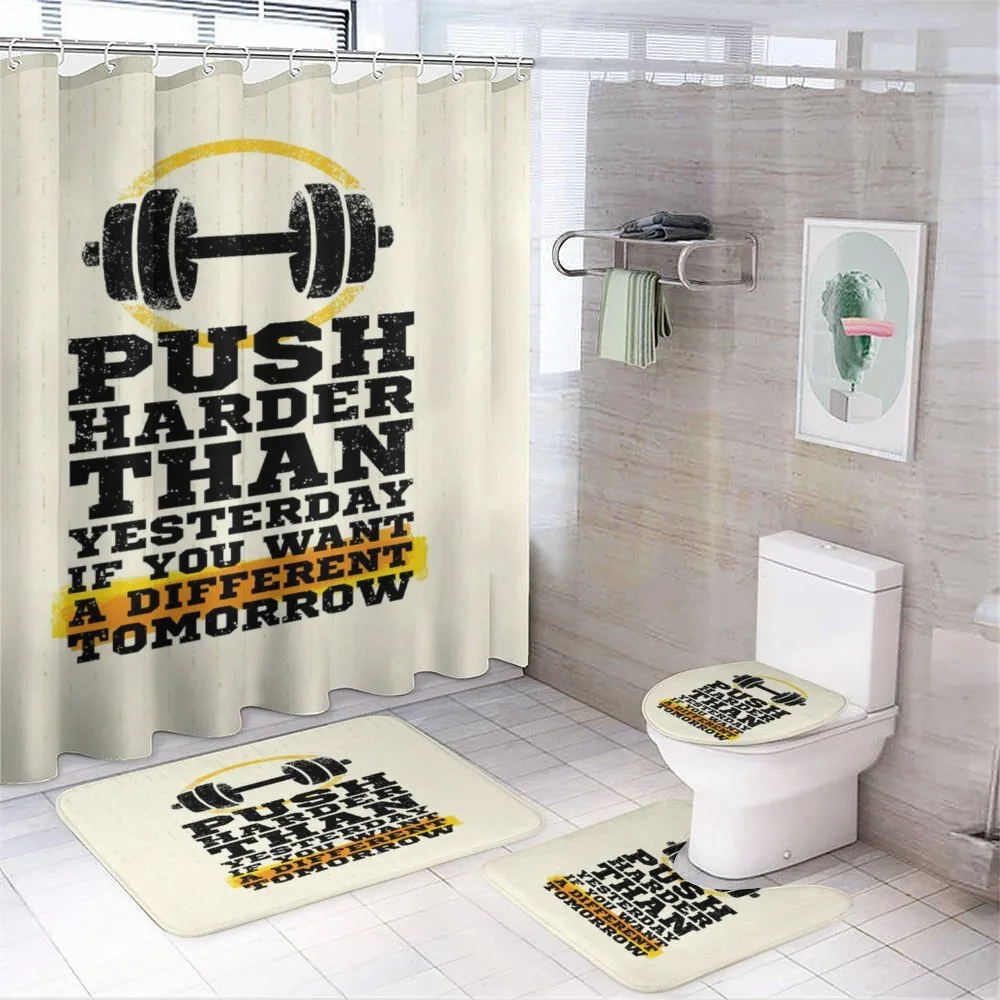 Push Harder Phrase — 4-Piece Bathroom Set preview