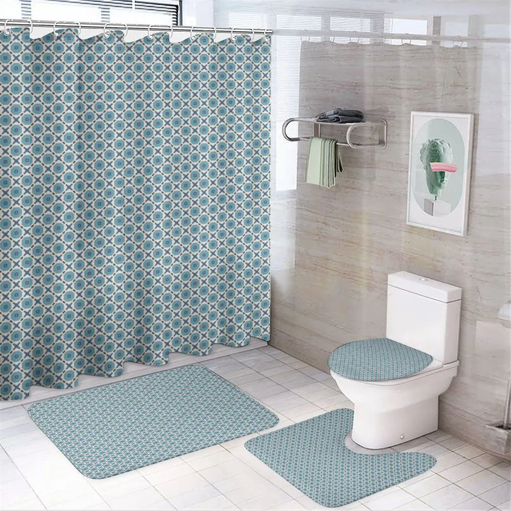 Retro Style Motifs Sky — 4-Piece Bathroom Set preview