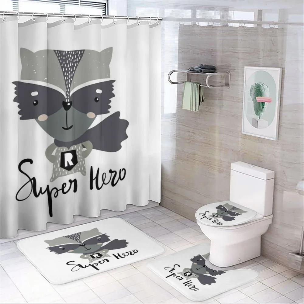 Super Hero Raccoon — 4-Piece Bathroom Set preview