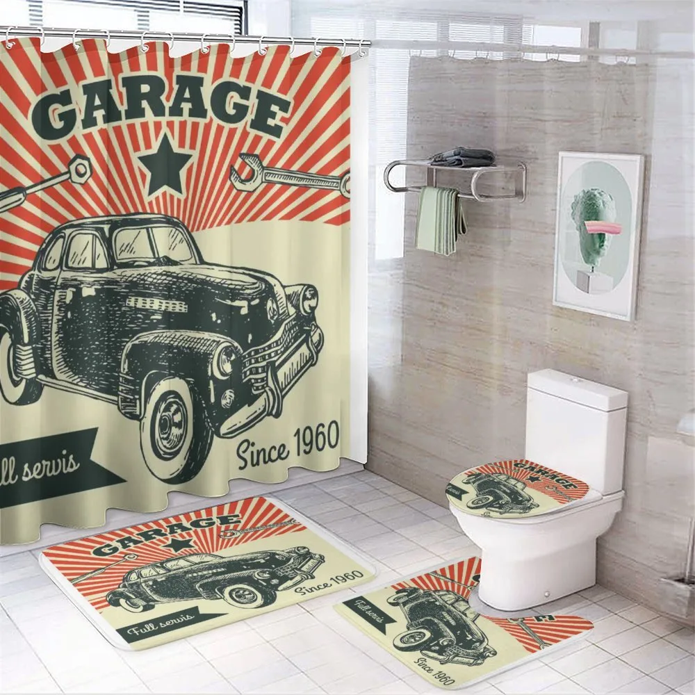 60's Retro Car Pop Art — 4-Piece Bathroom Set preview