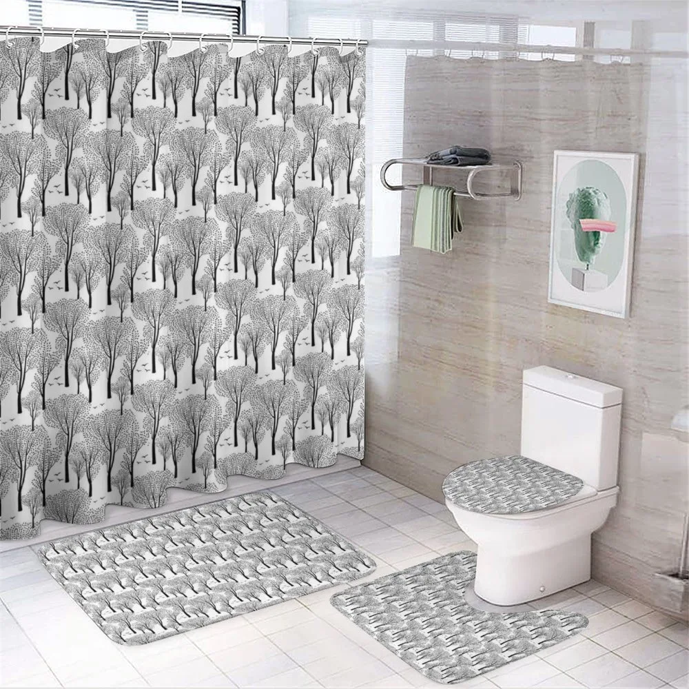 Abstract Forest Birds — 4-Piece Bathroom Set preview