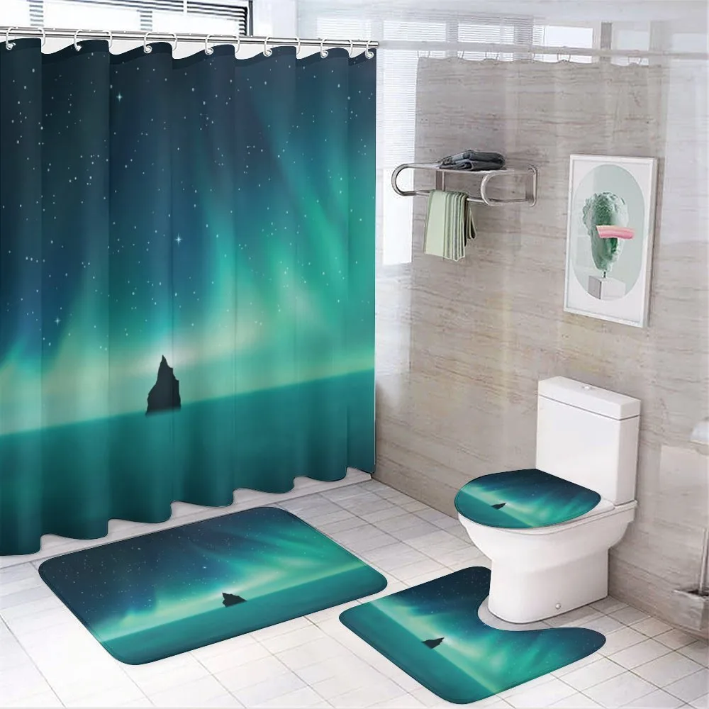 Aurora Borealis Single Rock — 4-Piece Bathroom Set preview