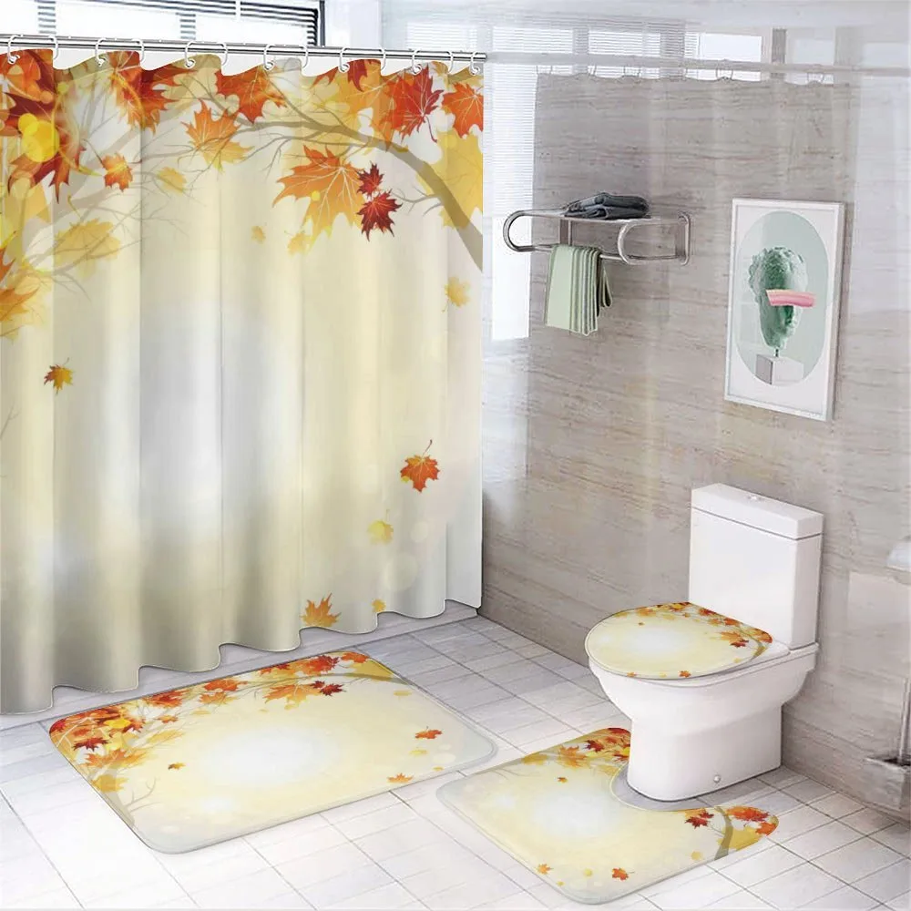 Autumn Leaves and Tree — 4-Piece Bathroom Set preview