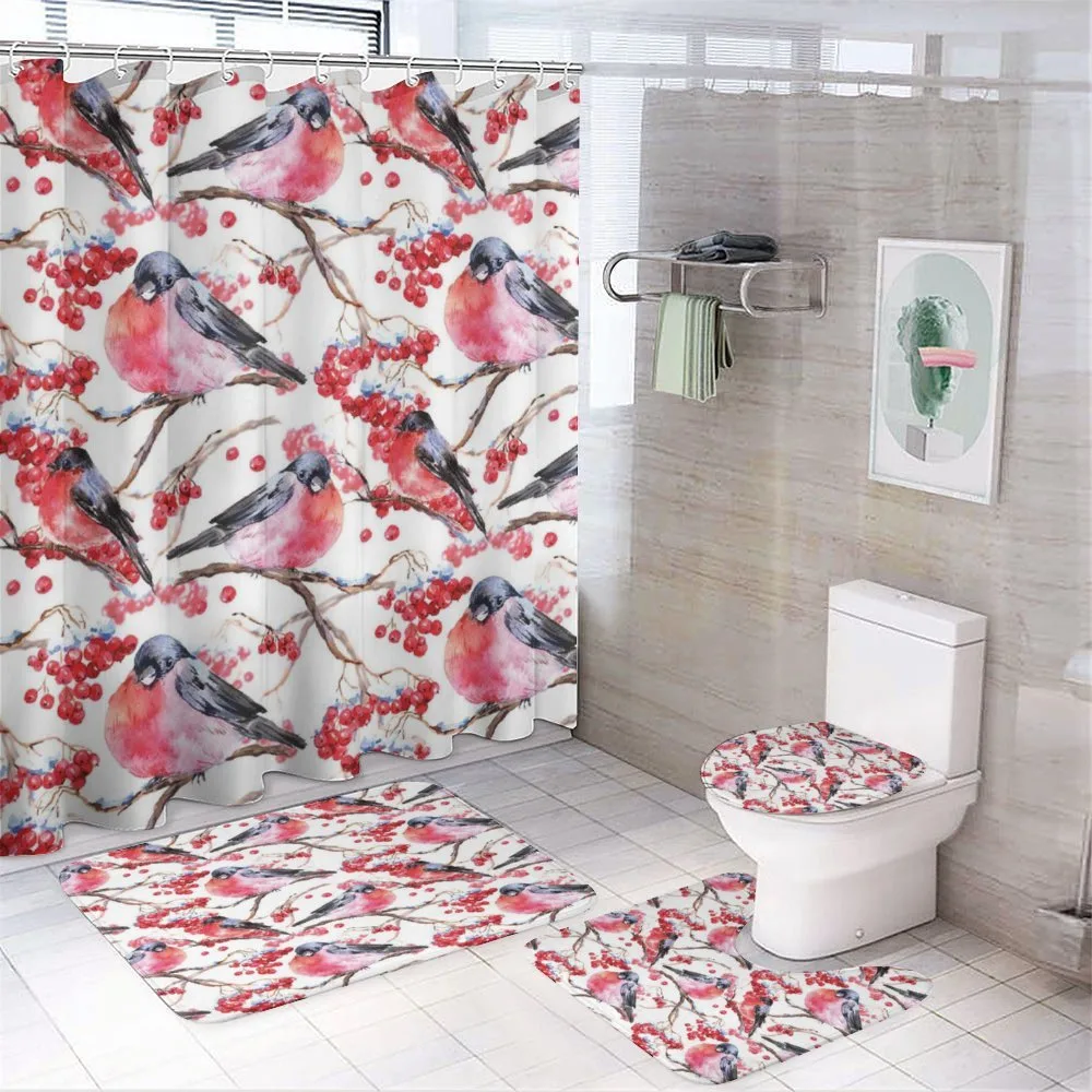 Birds Branches Berries — 4-Piece Bathroom Set preview