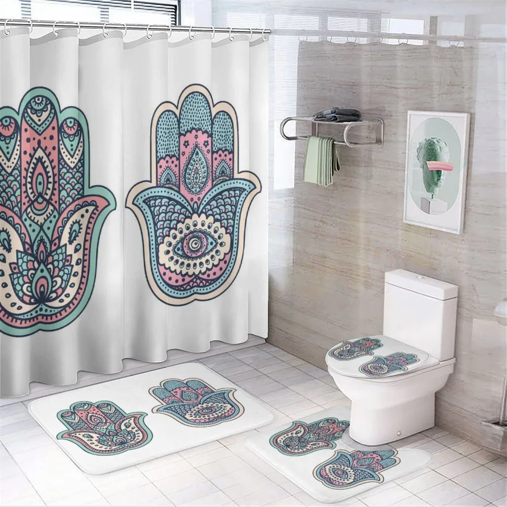 Boho Evil Eye Lotus — 4-Piece Bathroom Set preview