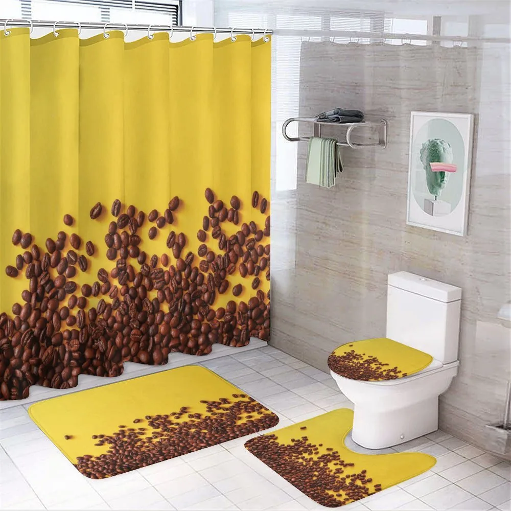Coffee Beans Sprinkle 4-Piece Bathroom Set product video