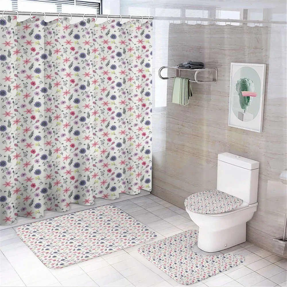 Doodle Art Botanical Herbs — 4-Piece Bathroom Set preview