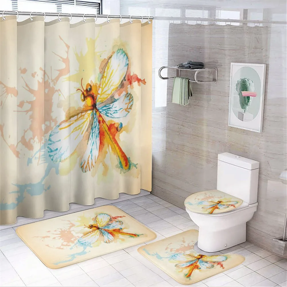 Dragonfly Moth Bug 4-Piece Bathroom Set product video