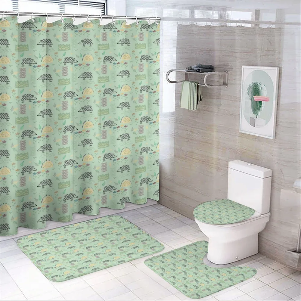 Hedgehog Forest Herbs Art — 4-Piece Bathroom Set preview
