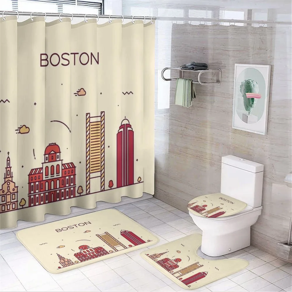 Minimalist Buildings — 4-Piece Bathroom Set preview