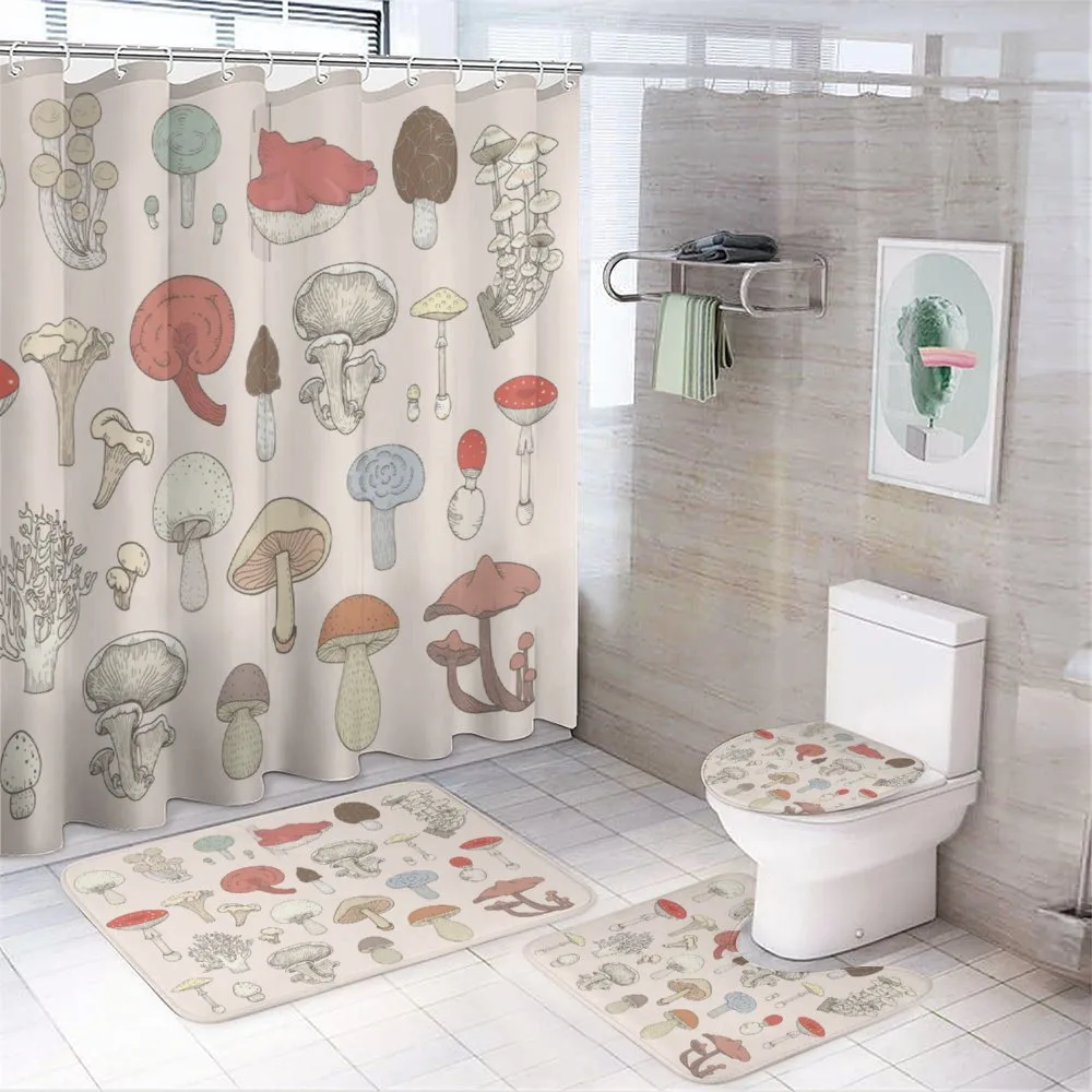 Pastel Various Mushrooms — 4-Piece Bathroom Set preview