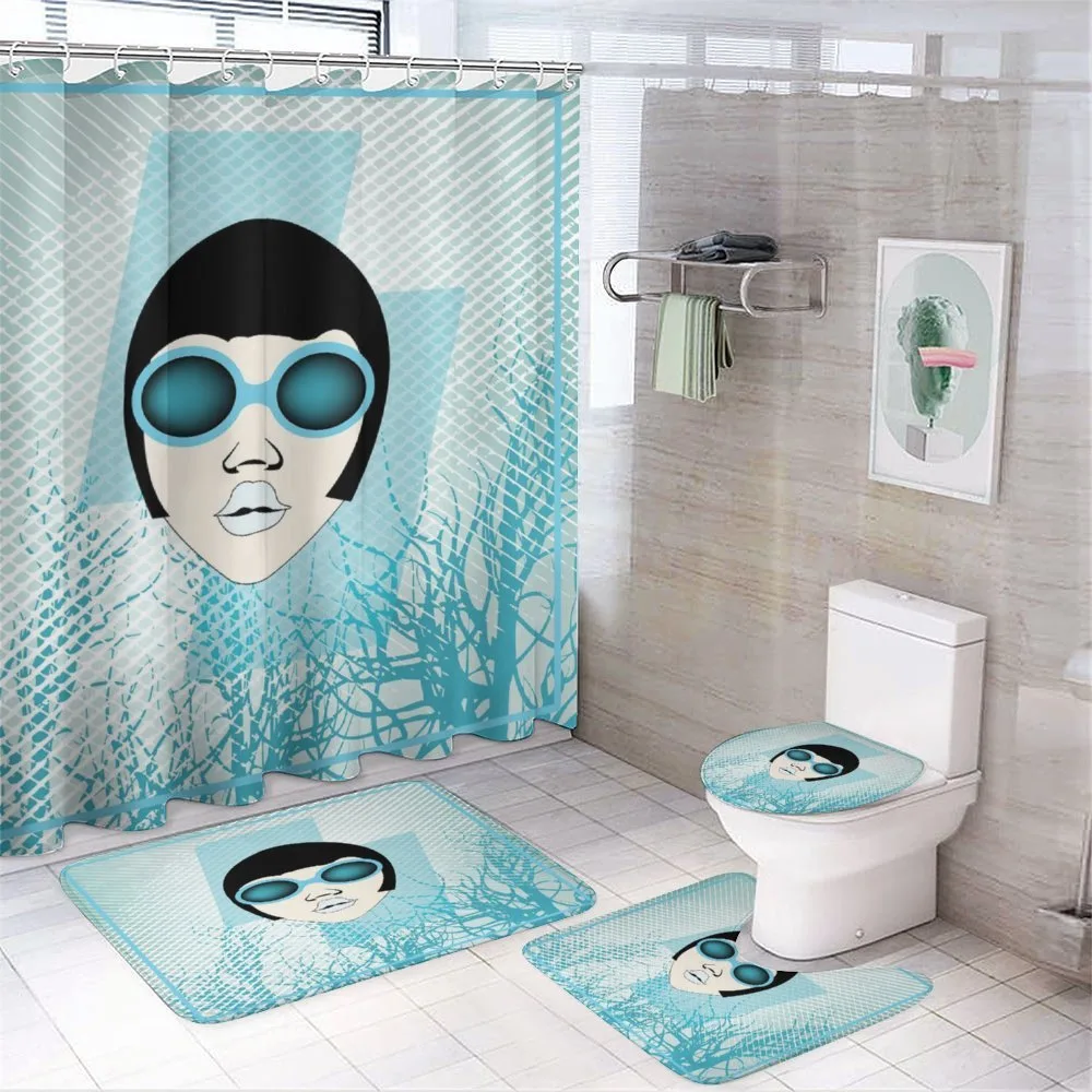 Retro Woman Sunglasses — 4-Piece Bathroom Set preview