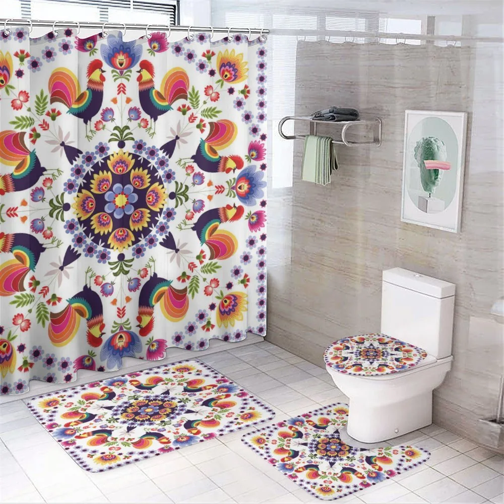 Folkloric Flowers 4-Piece Bathroom Set product video
