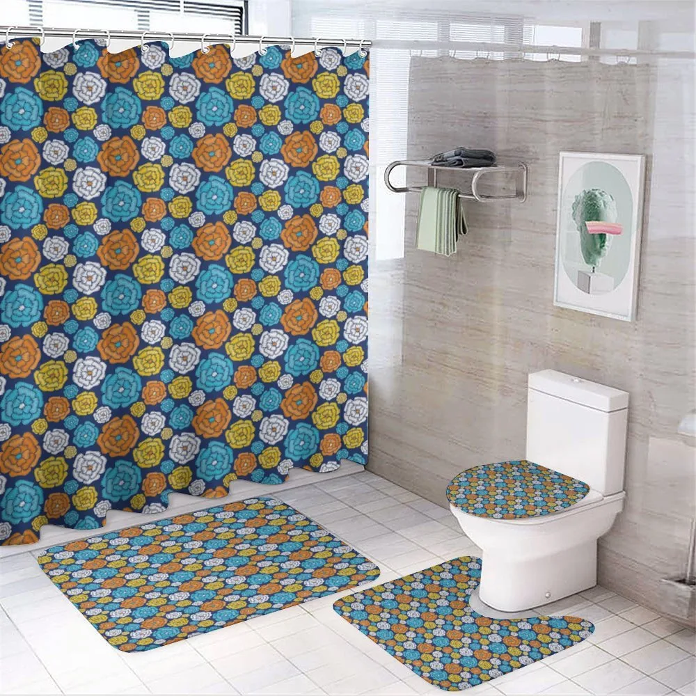 Folkloric Look Flower Art — 4-Piece Bathroom Set preview