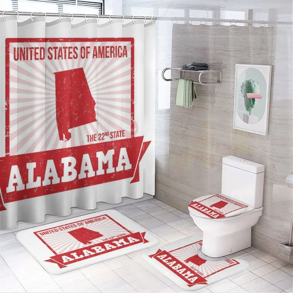 Grungy Theme State Map — 4-Piece Bathroom Set preview