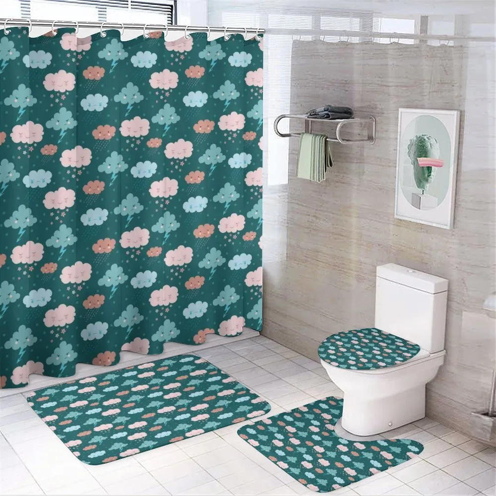 Happy Sad Angry Clouds — 4-Piece Bathroom Set preview