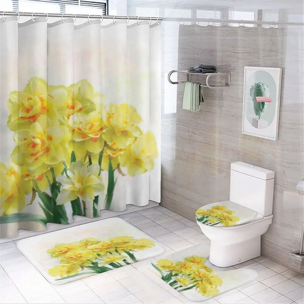 Paint of Daffodils Bouquet — 4-Piece Bathroom Set preview