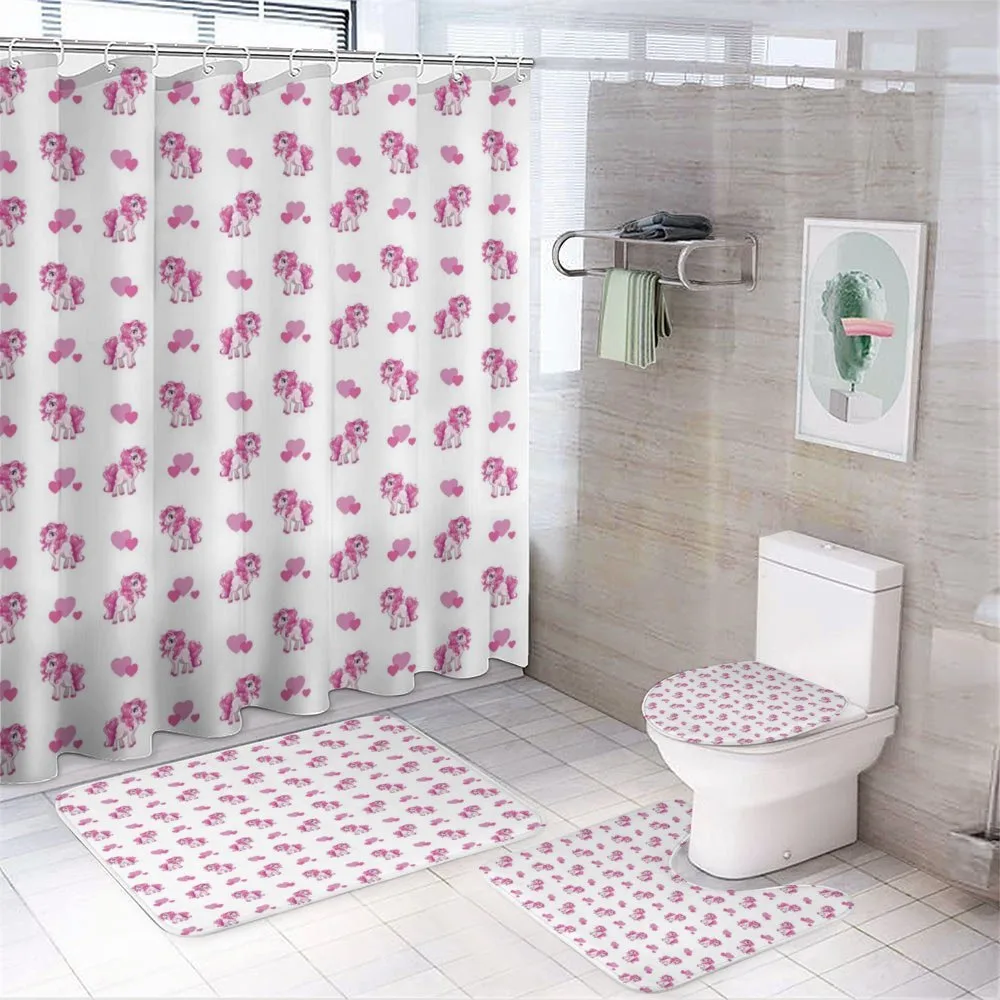 Pink Hearts Girls Pony — 4-Piece Bathroom Set preview