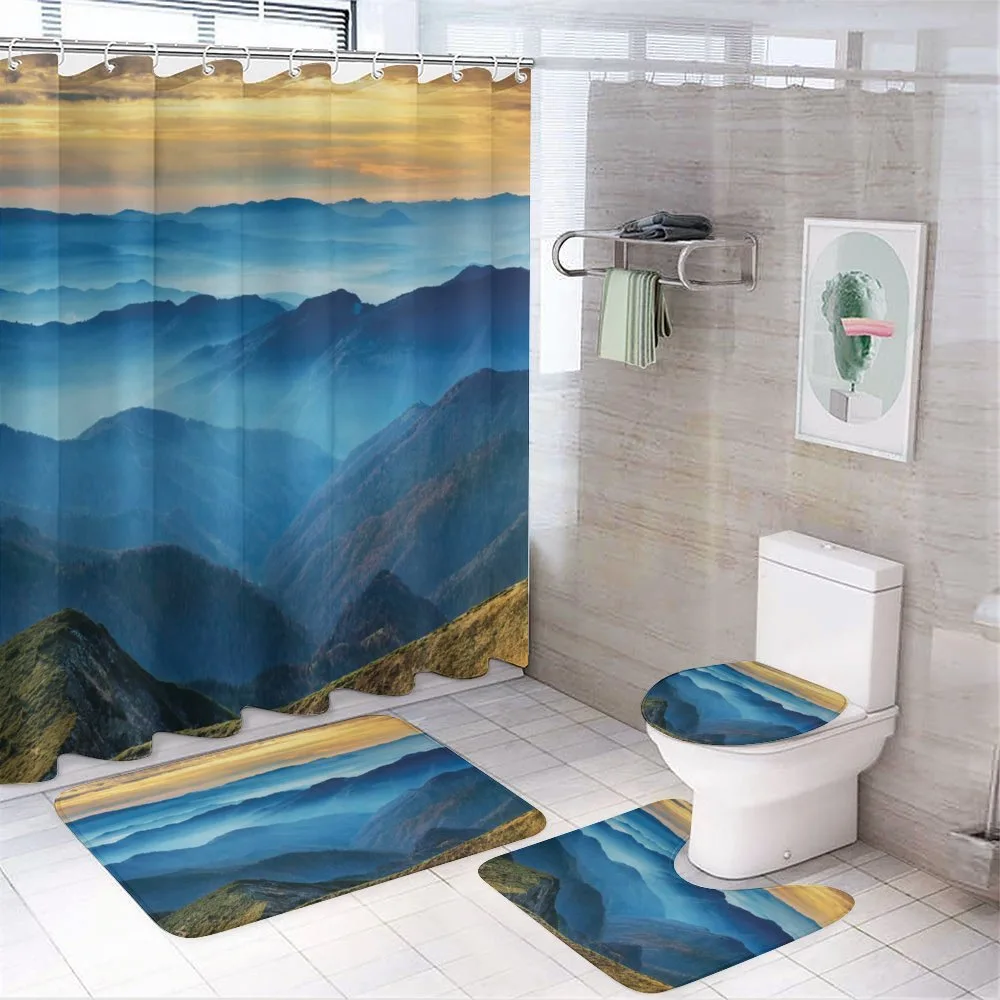 Blue Mountain Ridges — 4-Piece Bathroom Set preview